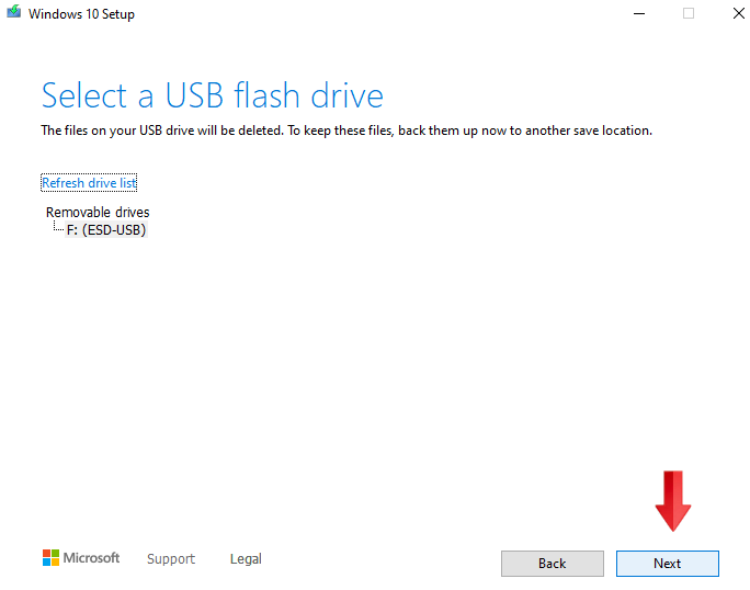 USB flash drive selection