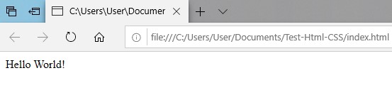 Screenshot of browser with Hello World from above code.