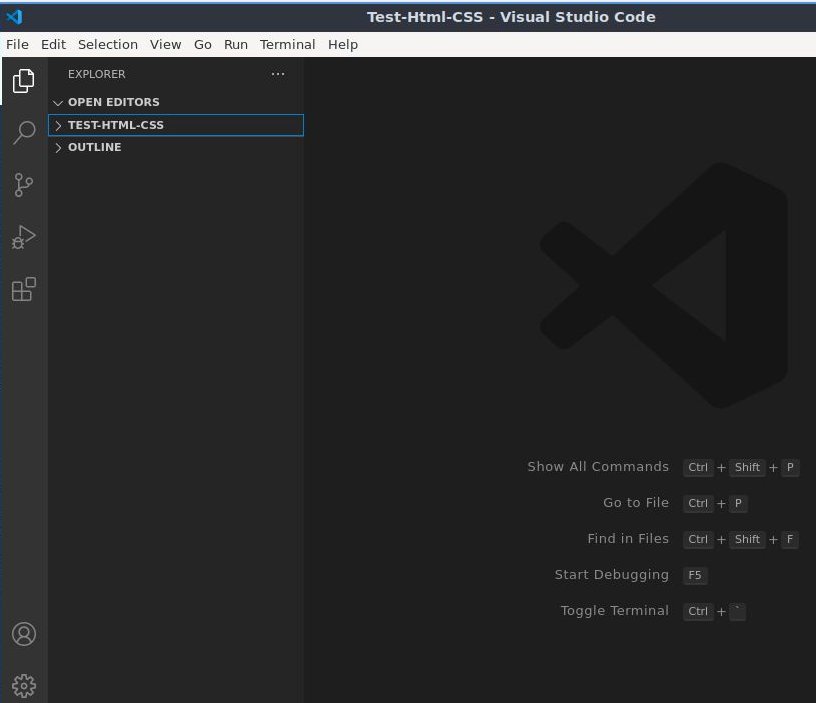 Screenshot of Visual Studio Code front page.