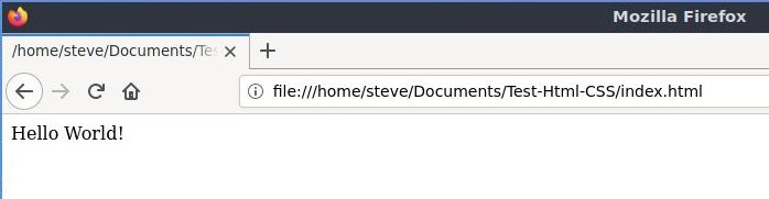 Screenshot of web browser html for the above code.