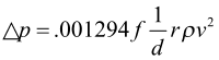 Calc screenshot pressure drop off formula.