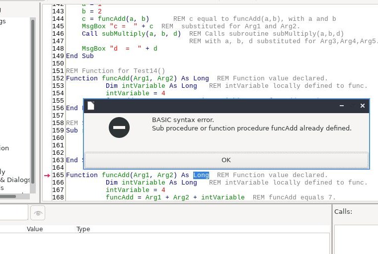 Calc screenshot for duplicate function.