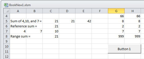 Excel macro button.