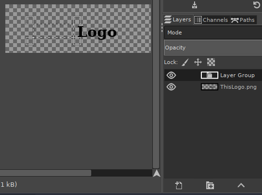 Create a new layer in GIMP