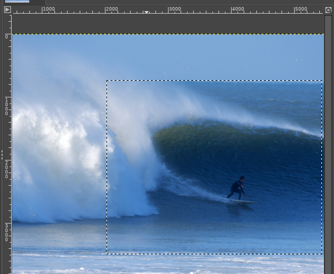 Select and crop in GIMP