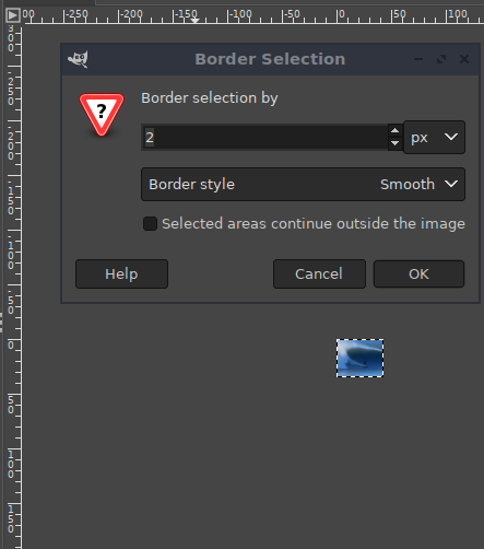 Place border in GIMP