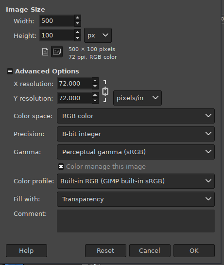 Open a window in GIMP