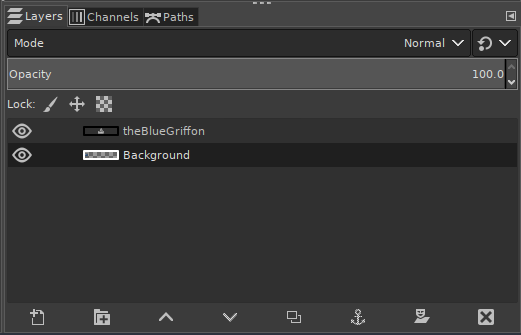 Activate background layer in GIMP