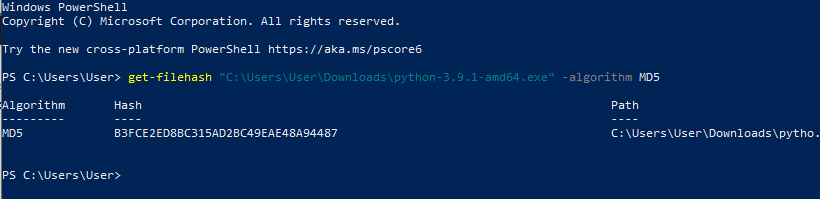 MD5 Hash for Python.