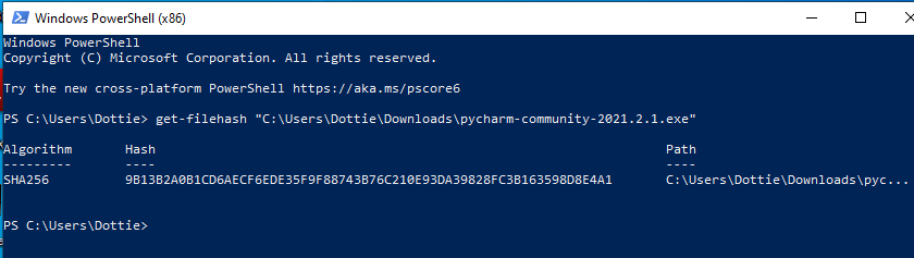 PyCharm SHA-256.