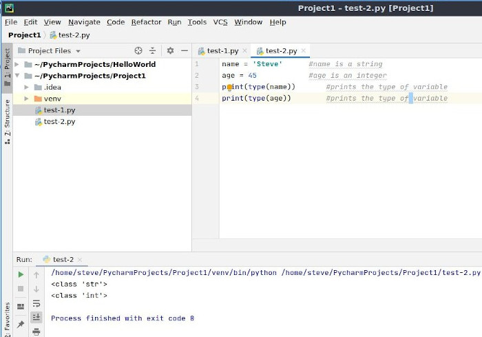 PyCharm screen.